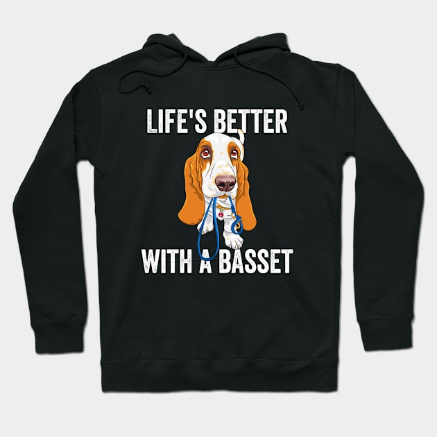 Basset Hound - Lifes Better With A Basset Hoodie by Kudostees